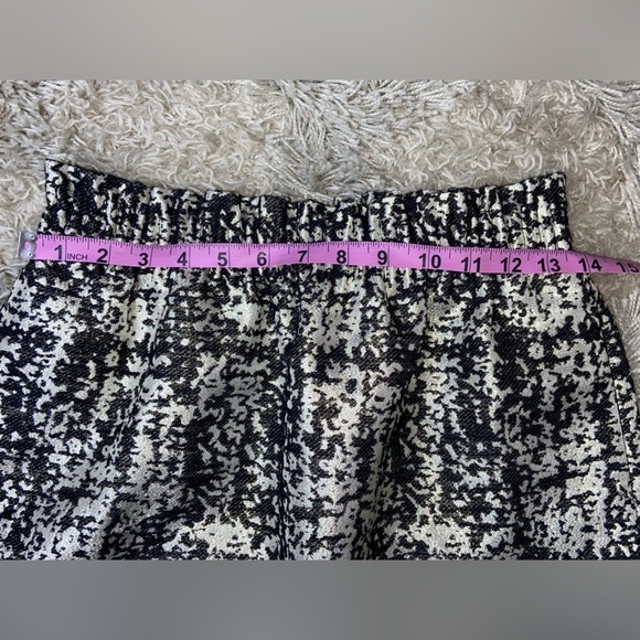 J. Crew Factory Pull On Gold Metallic & Black Holiday Mini Skirt Womens Size 4 - Picture 6 of 6